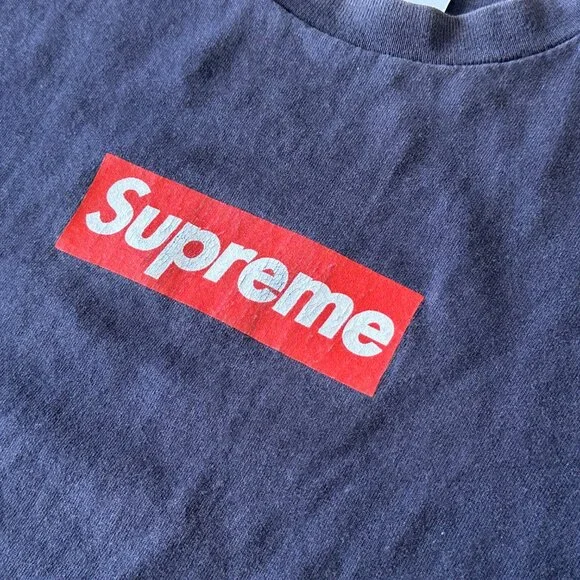 Vintage Supreme 1999 Box Logo T-Shirt Navy/Red size XL - Picture 3 of 8